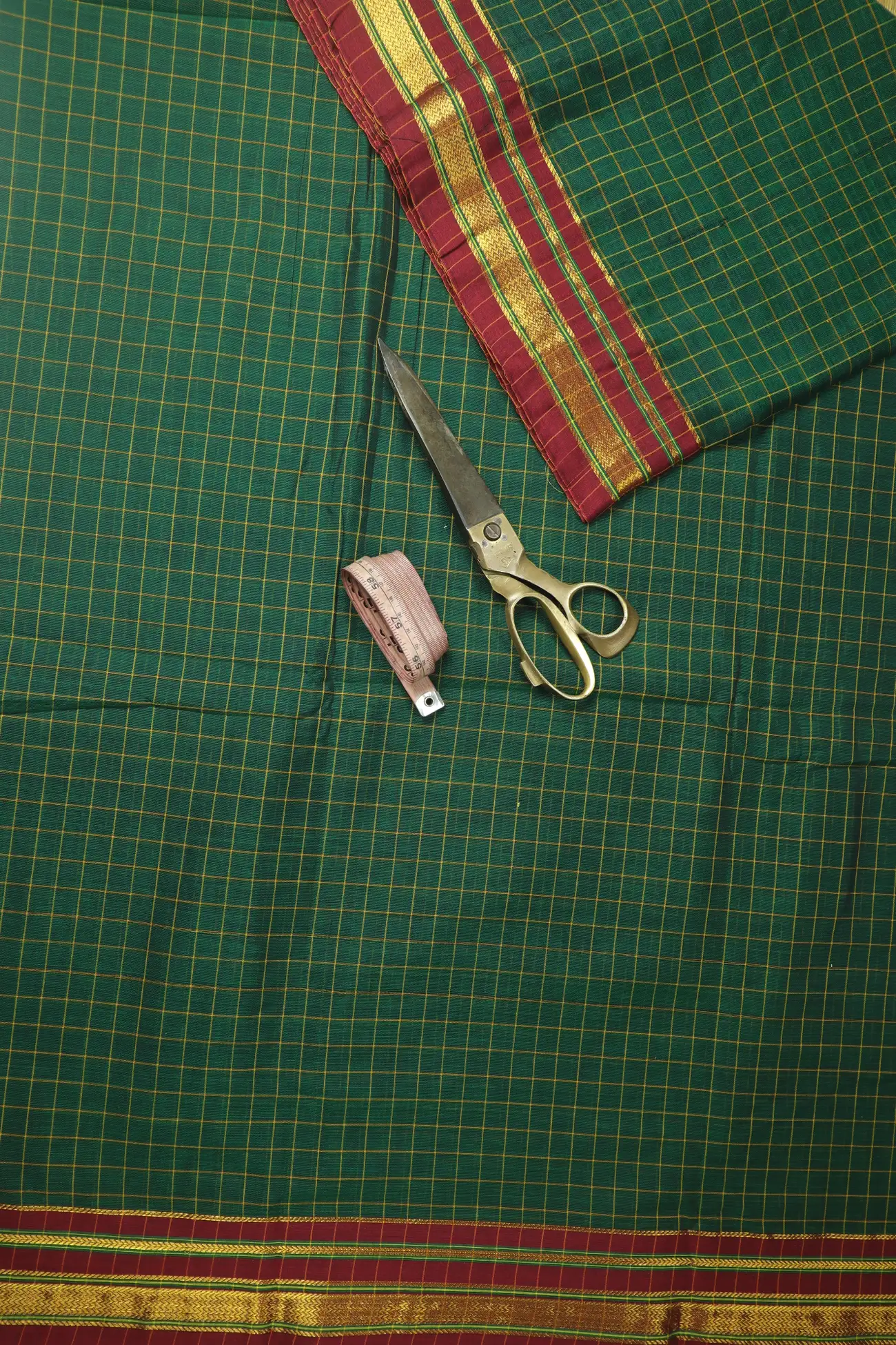 dark-green-zigzag-narayanpet-fabric-soft-cotton-fabric-pf000546-b