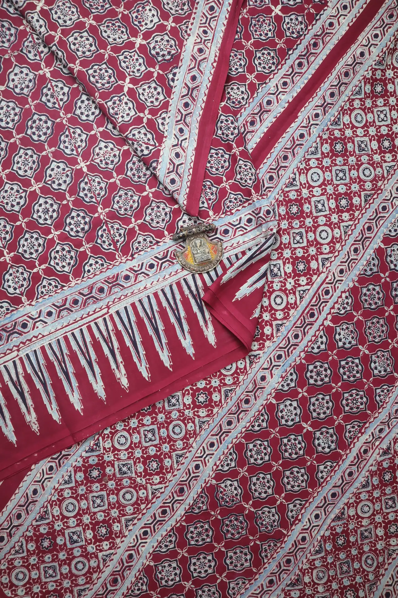 maroon-flower-temple-ajrakh-sarees-as000217-a