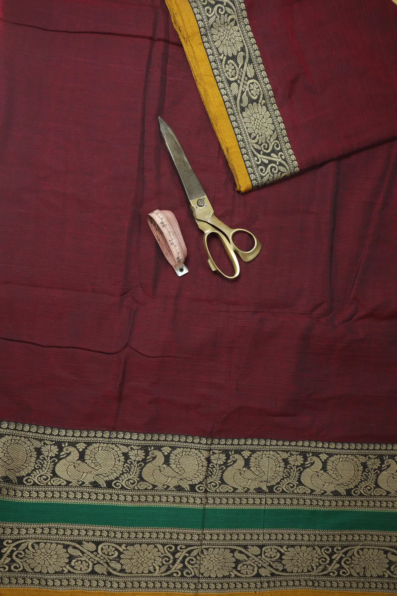 maroon-annapakshi-flower-narayanpet-fabric-soft-cotton-fabric-pf000566-b