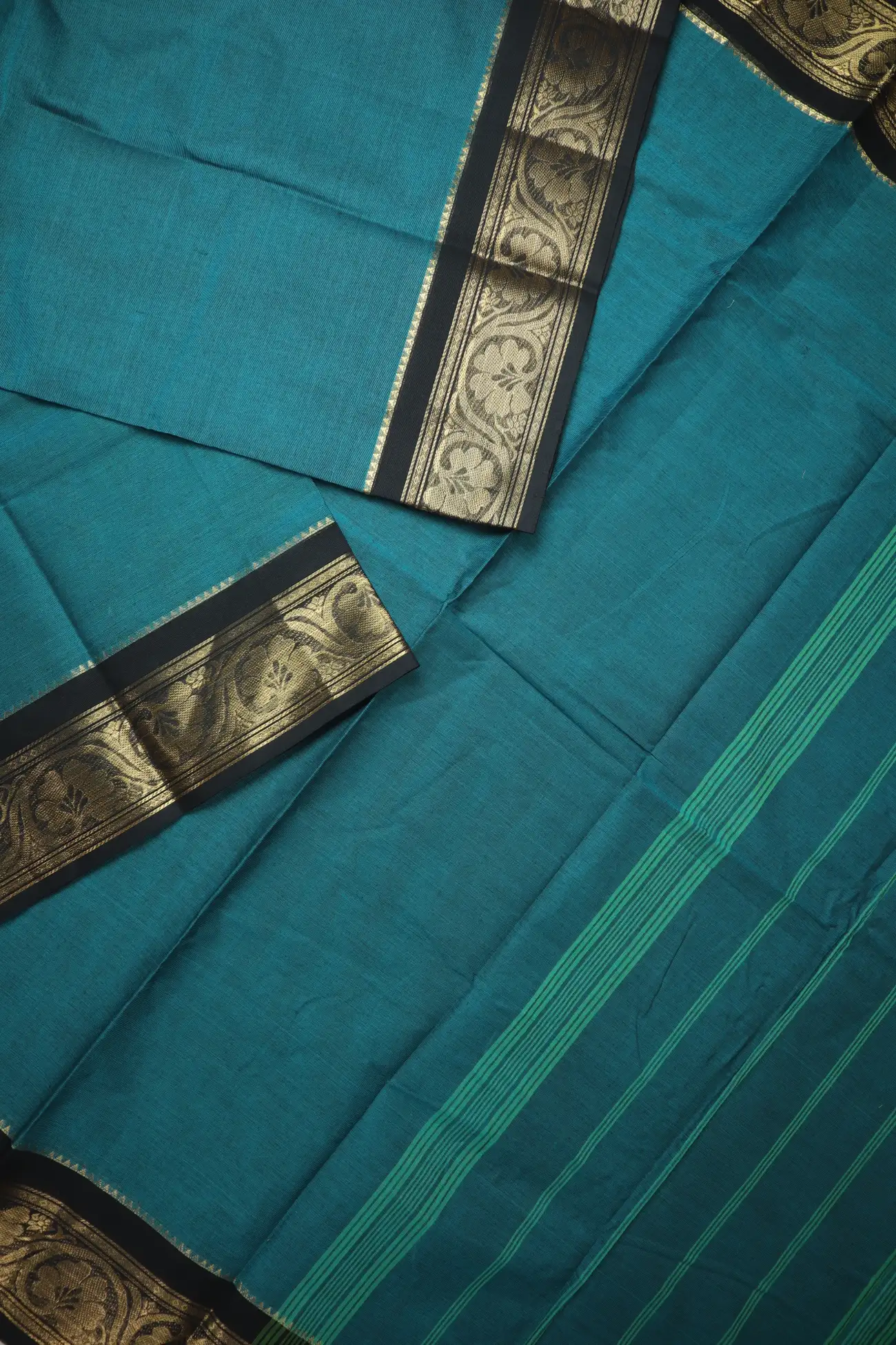 turquoise-flower-grand-chettinad-saree-gc000687-b