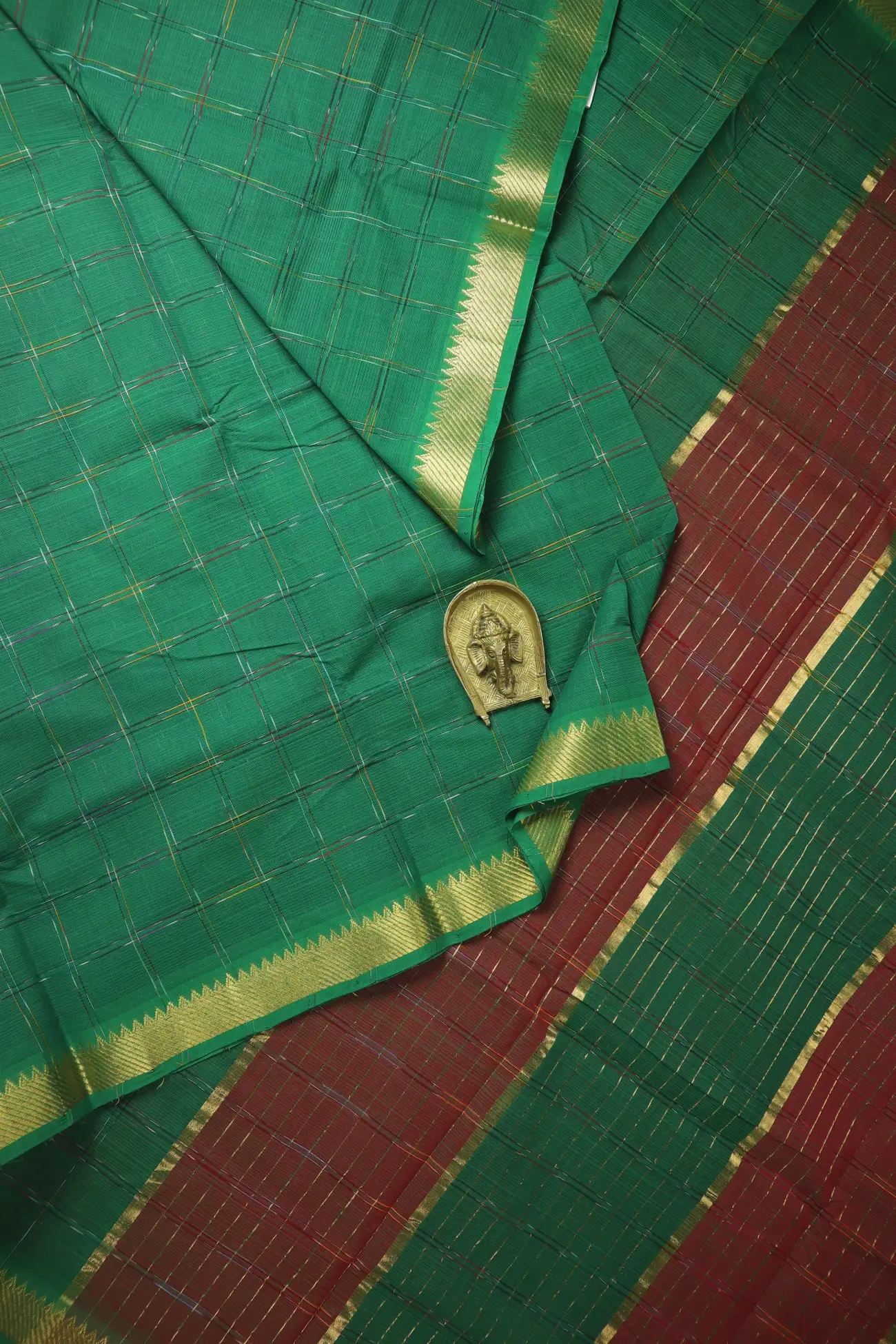 dark-green-checked-bavanji-border-mangalagiri-saree-ml002962-a
