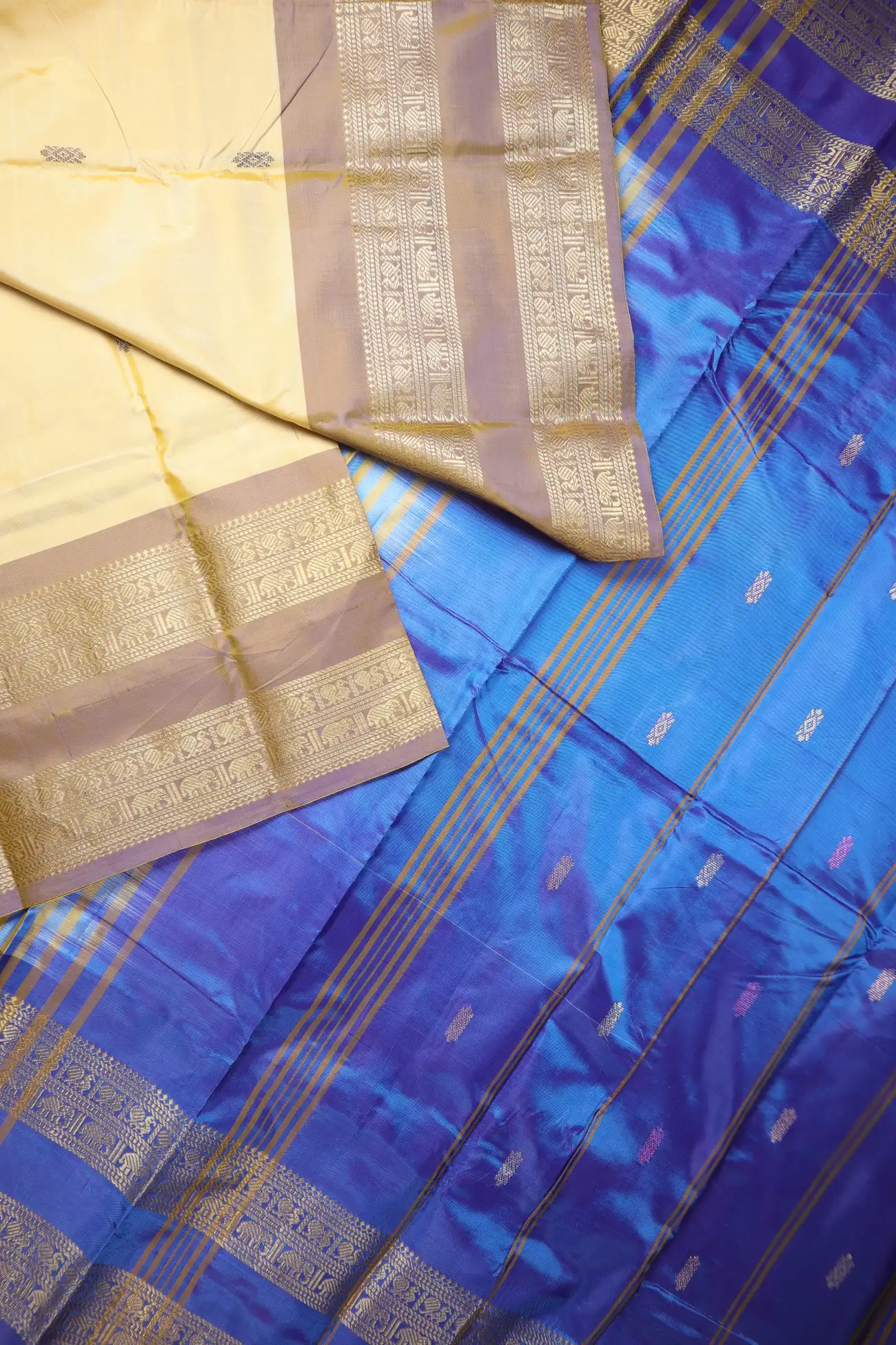 wheat-peacock-elephant-banana-pith-silk-saree-bps000652-b