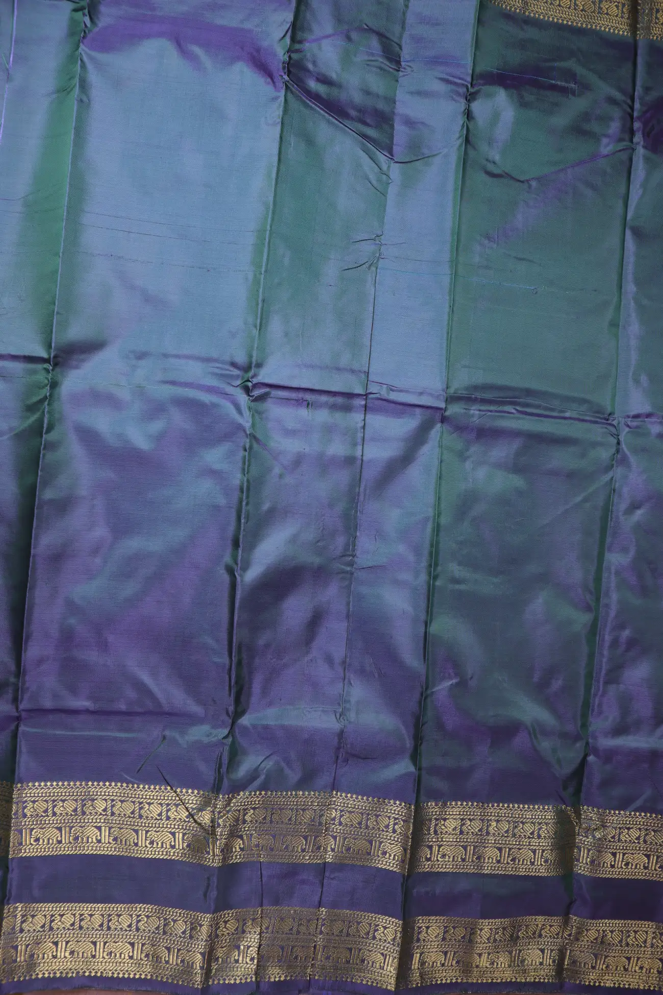 salmon-peacock-elephant-banana-pith-silk-saree-bps000651-d
