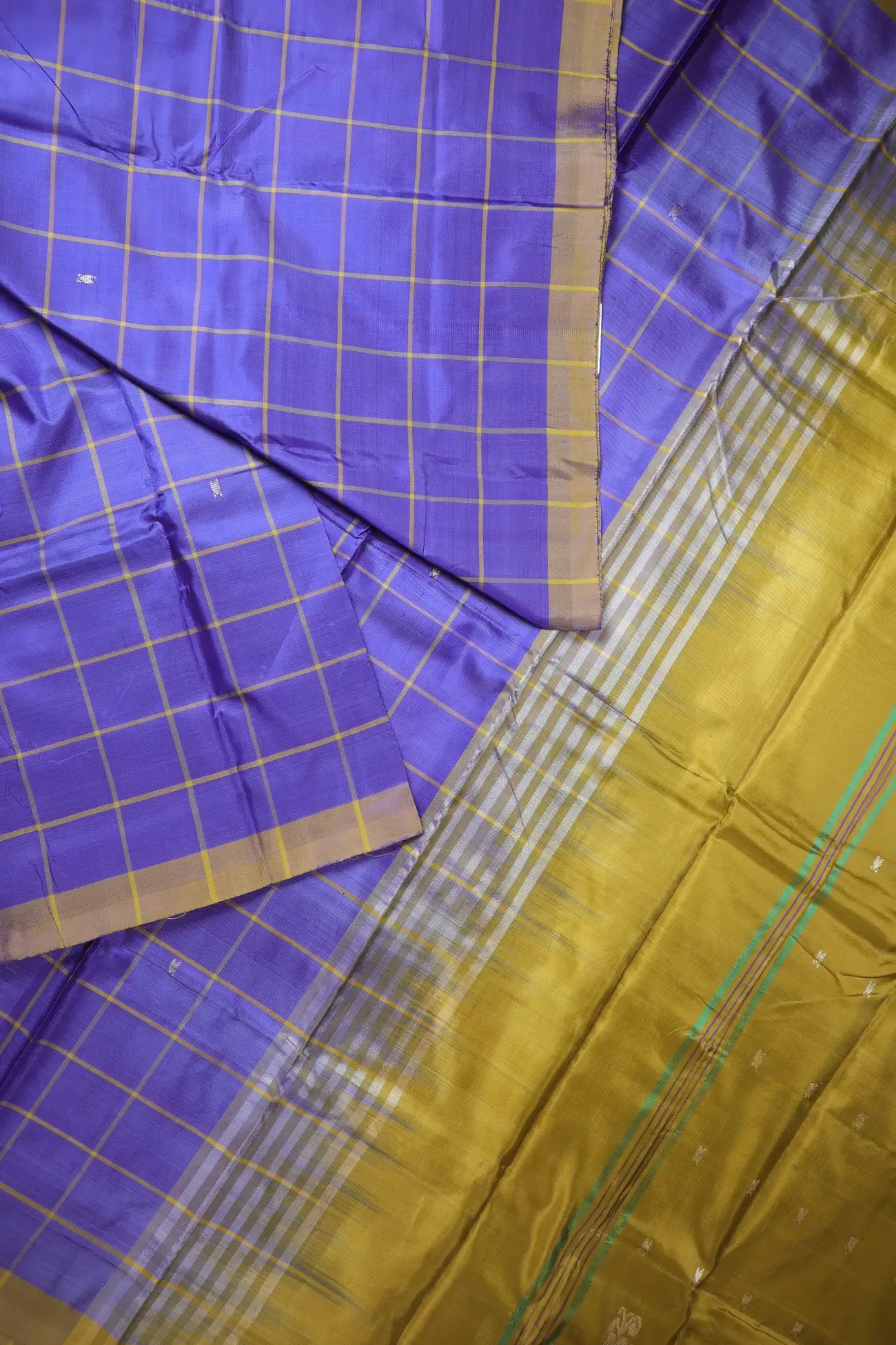 indigo-checked-banana-pith-silk-saree-bps000648-b