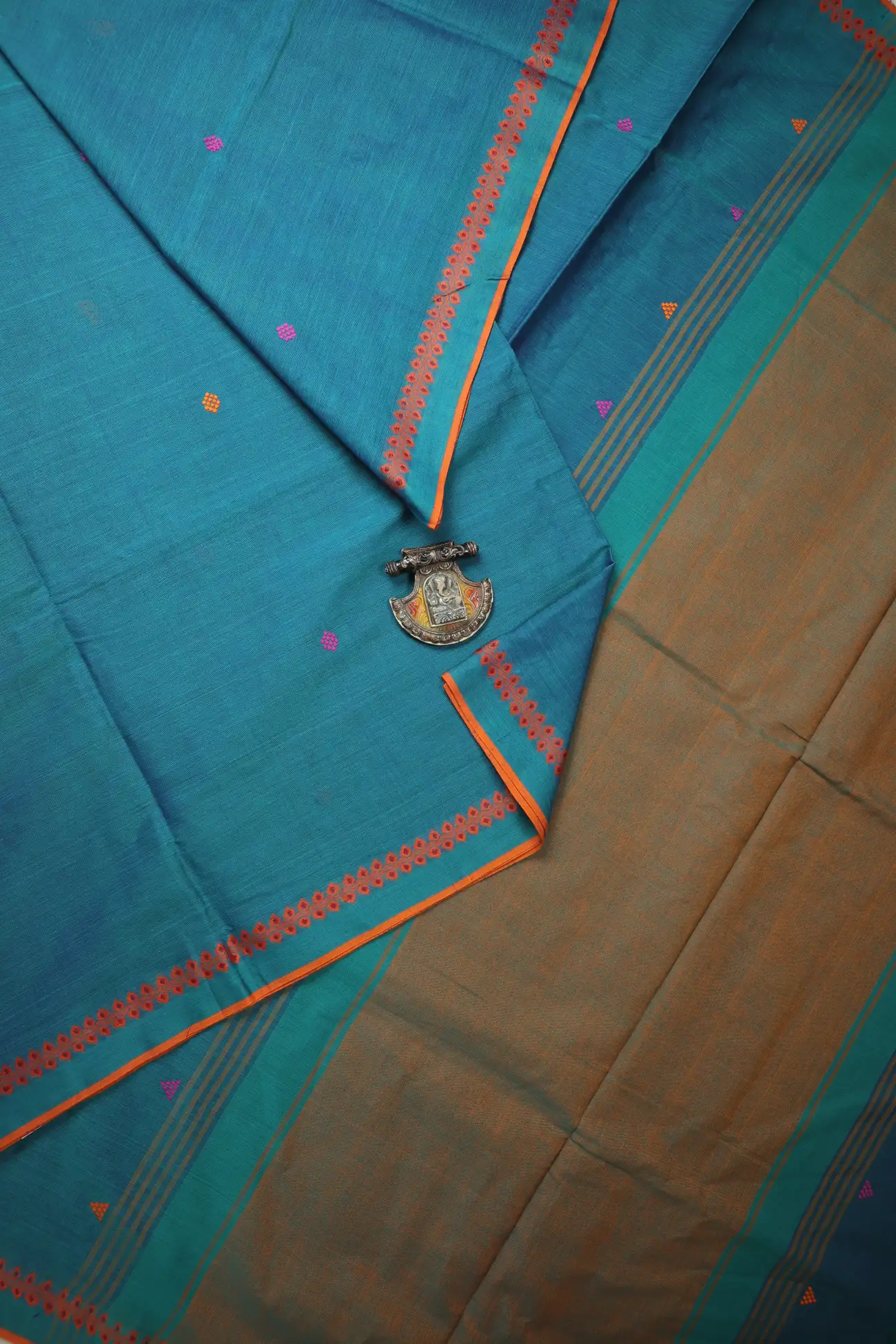 teal-flower-begumpuri-saree-kv001497-a