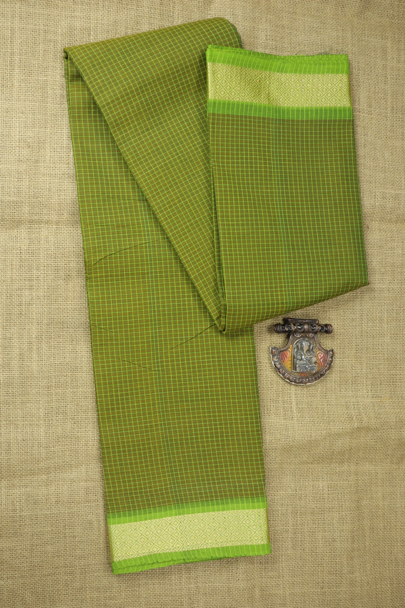 olive-drab-diamoned-checked-saree-ck002887-a