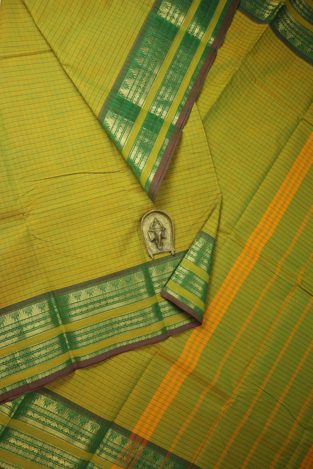 yellow-green-ruthratcham-temple-checked-saree-ck002824-a