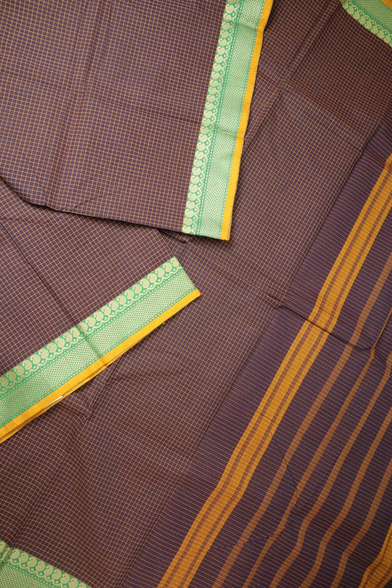 coffee-brown-mango-checked-saree-ck002870-b