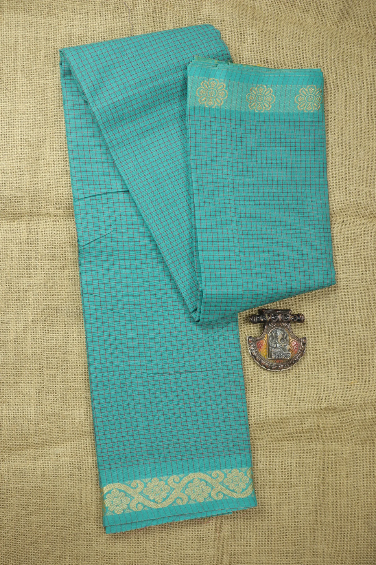 sky-blue-flower-checked-saree-ck002884-a
