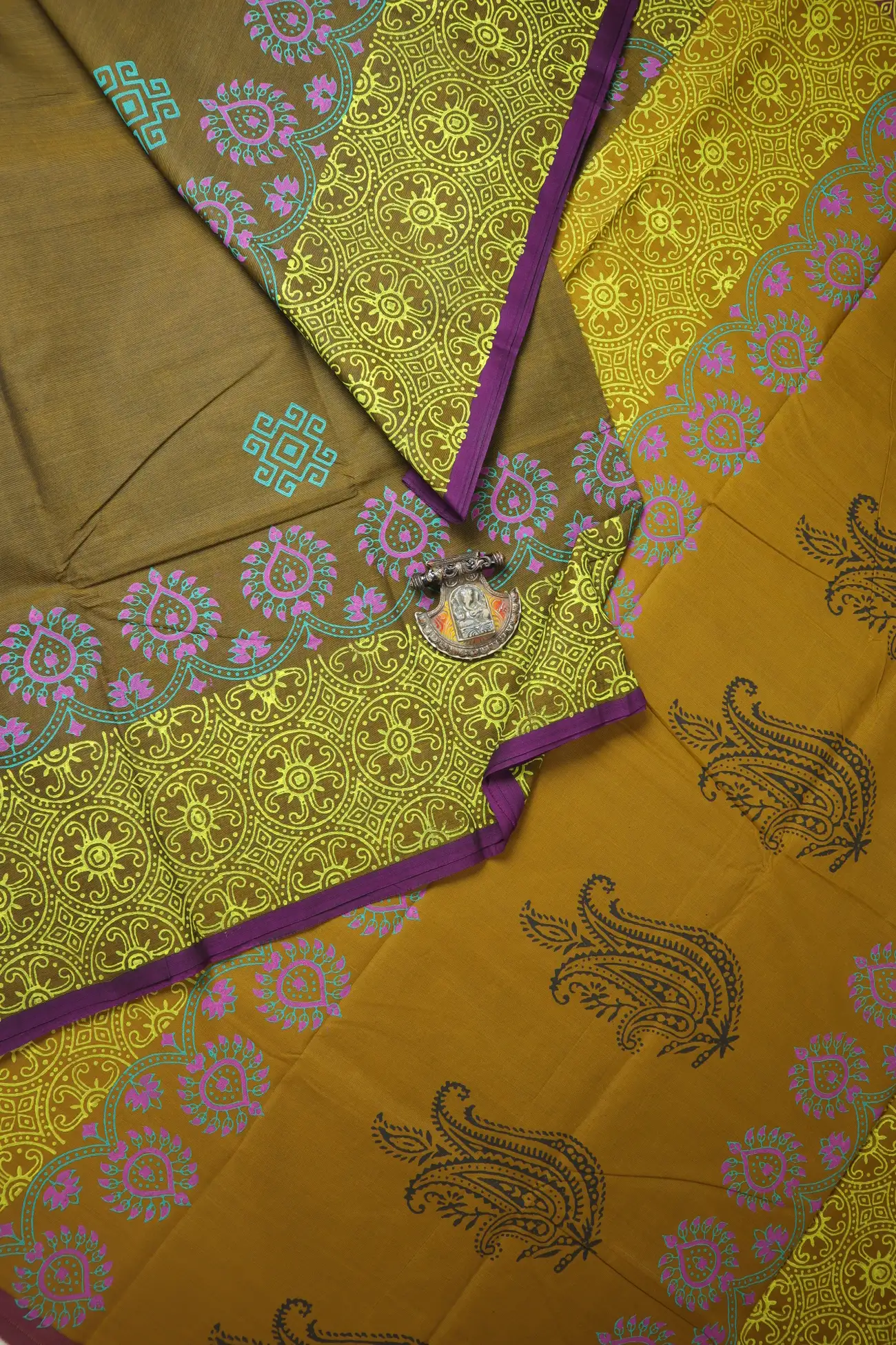 saddle-brown-flower-chettinad-printed-saree-cp000144-a