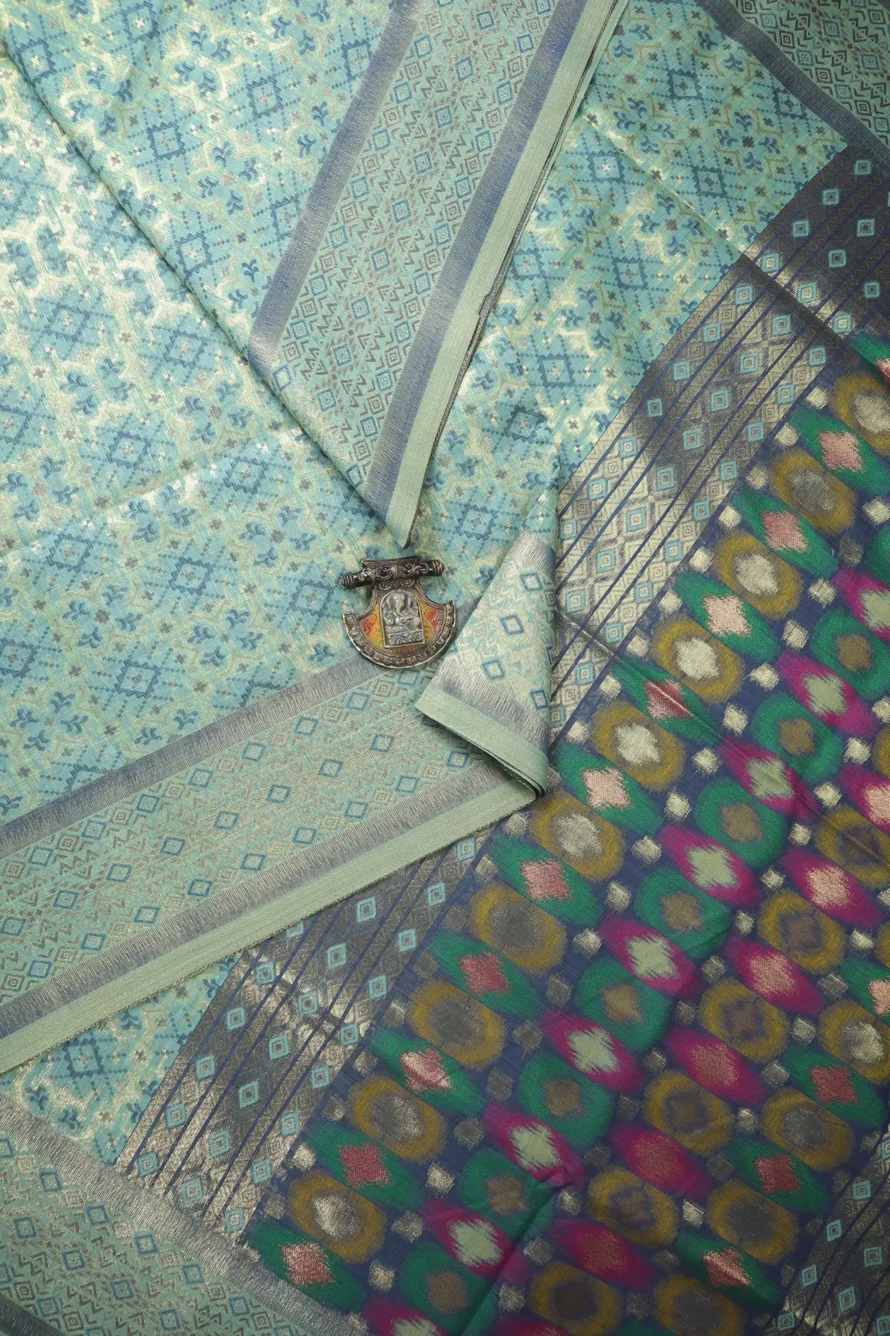 sky-blue-diamoned-flower-fancy-saree-fs000042-a