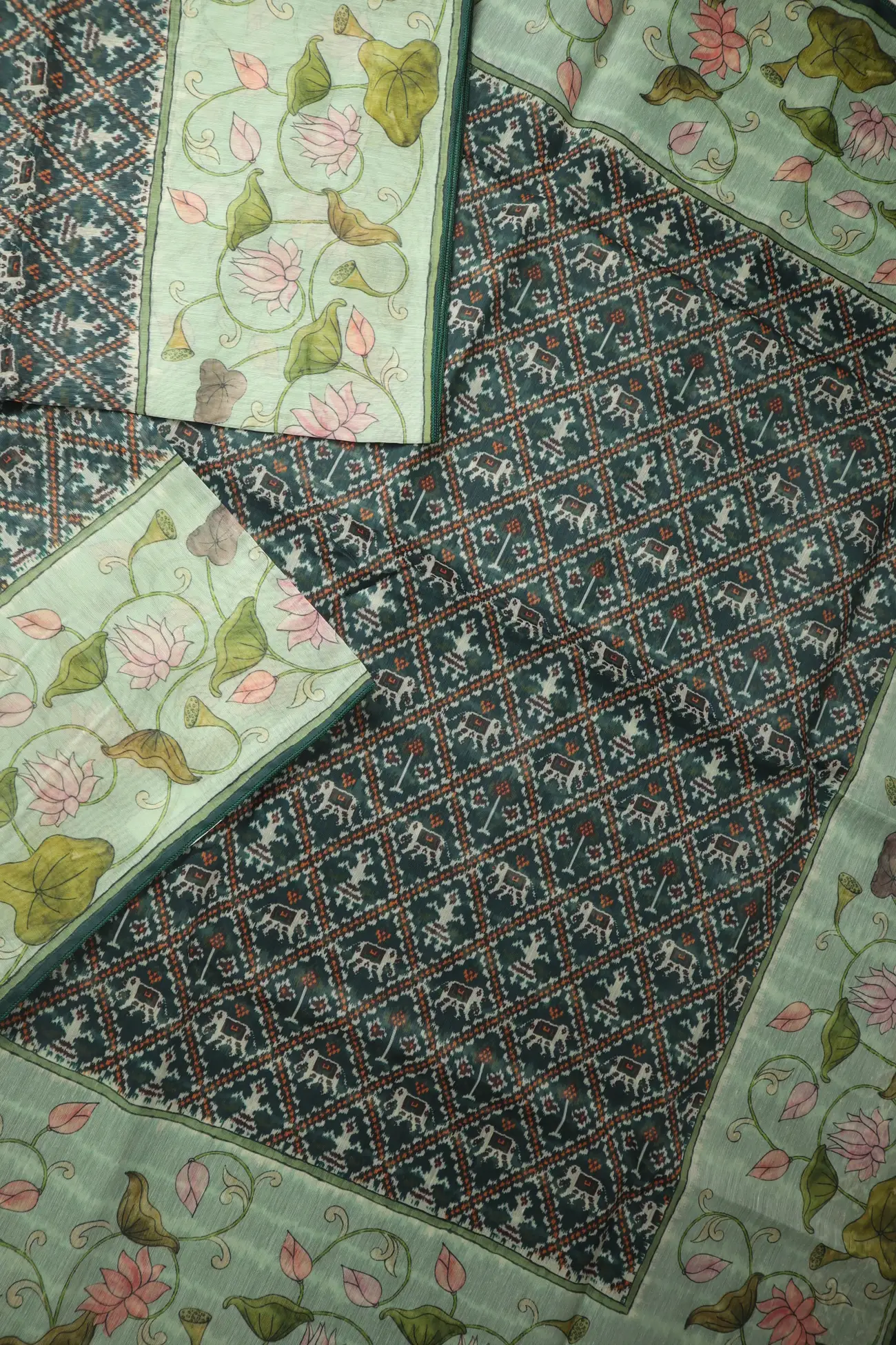 dark-green-flower-fancy-saree-fs000052-b