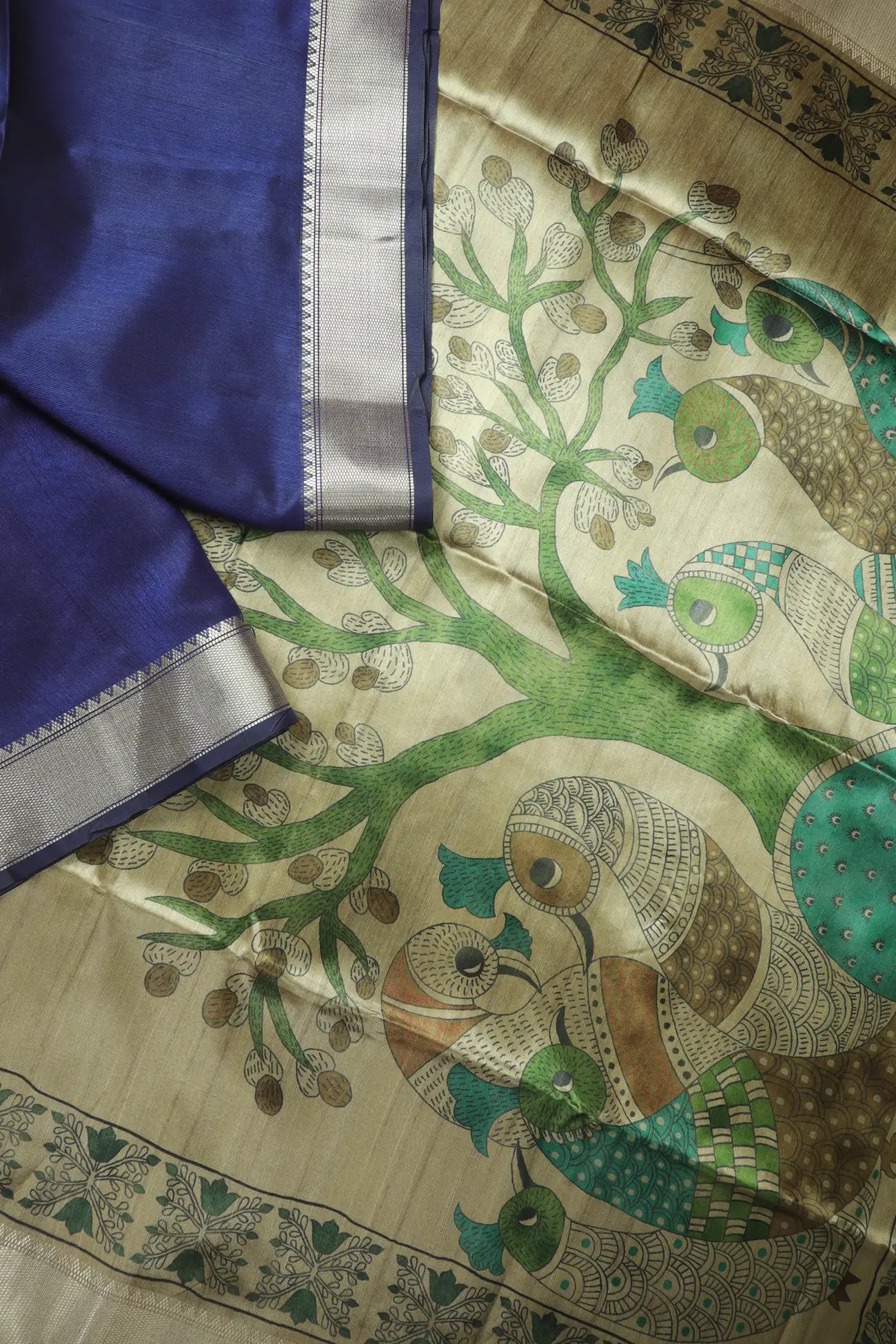indigo-peacock-flower-fancy-saree-fs000067-b