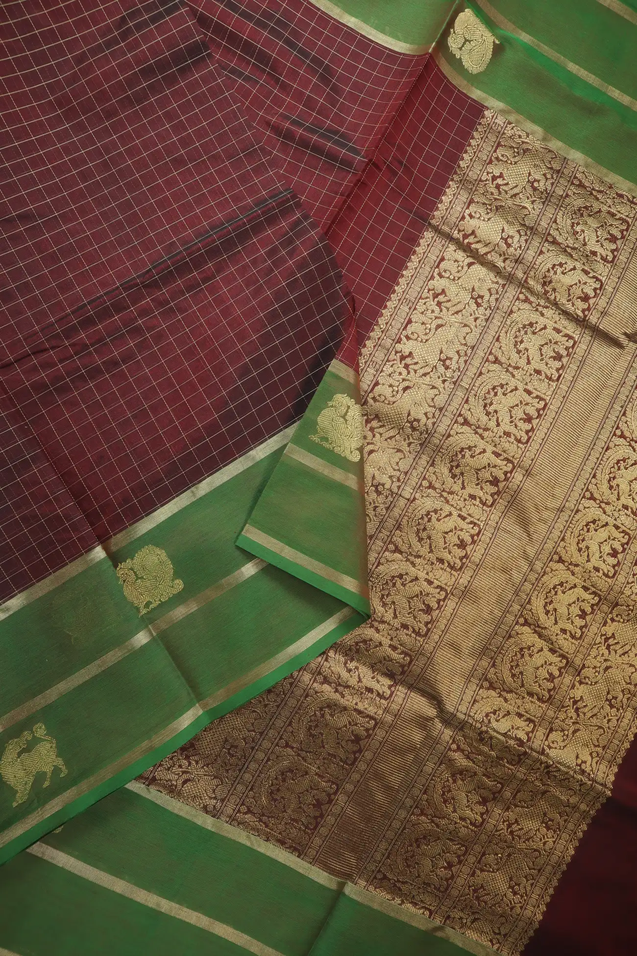 dark-maroon-annapakshi-yazhi-rettai-pettu-kanchi-silk-cotton-saree-sc003231-b