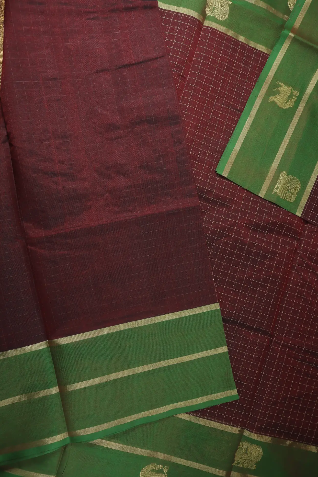 dark-maroon-annapakshi-yazhi-rettai-pettu-kanchi-silk-cotton-saree-sc003231-e