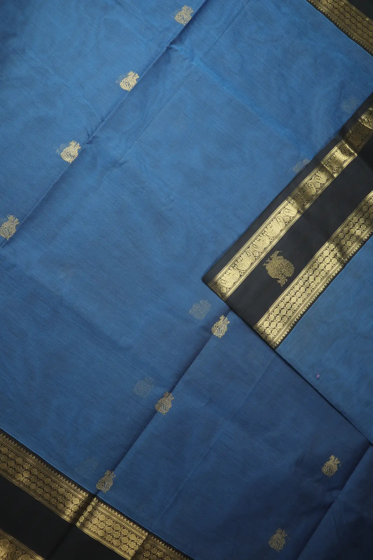 royal-blue-ruthratcham-peacock-elephant-rettai-pettu-kanchi-silk-cotton-saree-sc003242-c