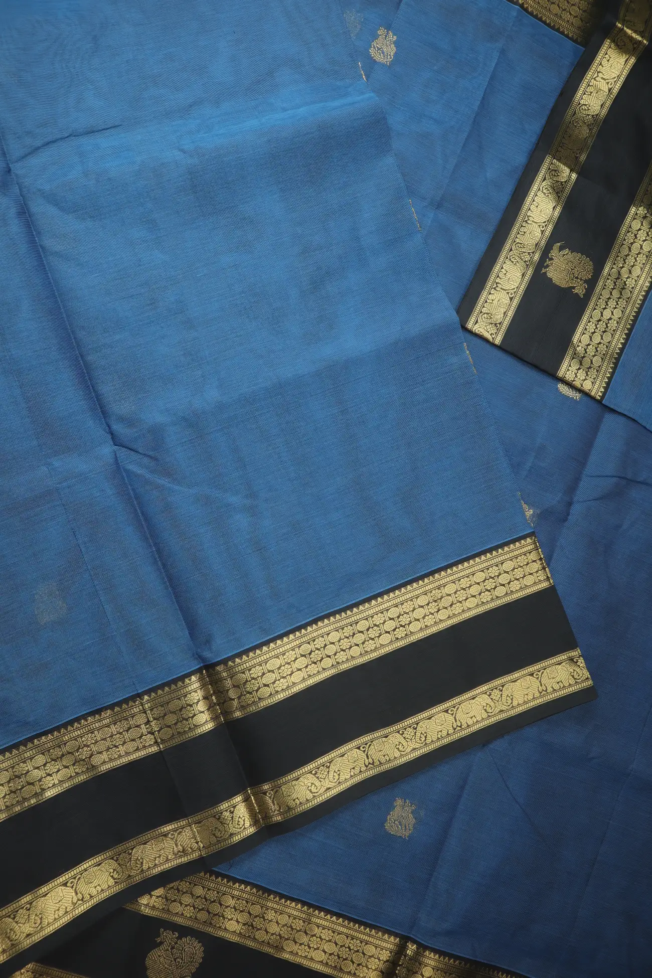royal-blue-ruthratcham-peacock-elephant-rettai-pettu-kanchi-silk-cotton-saree-sc003242-e