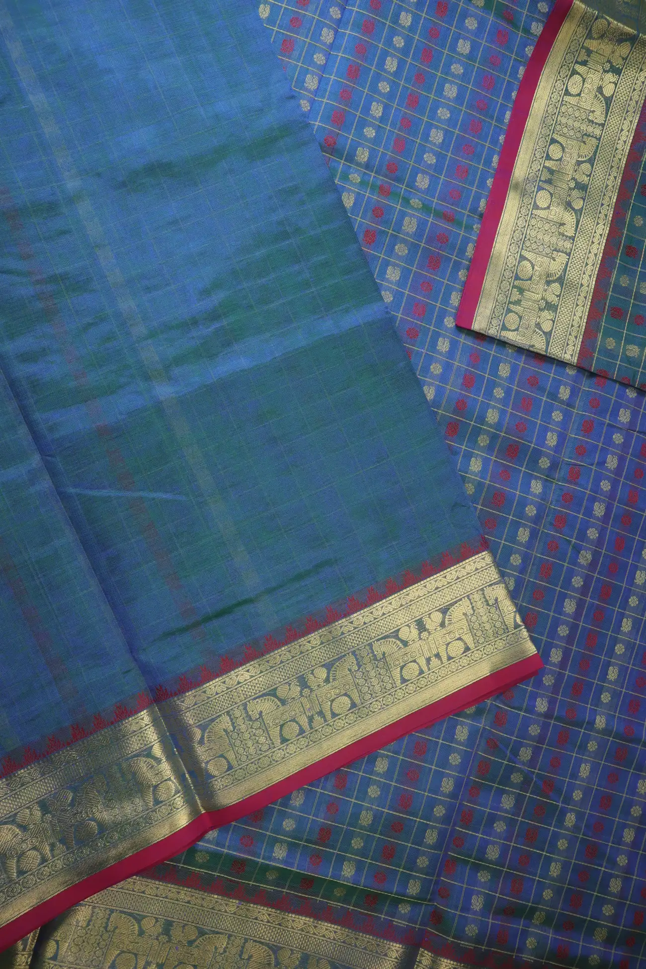 peacock-blue-thousand-1000-butta-horse-kanchi-silk-cotton-saree-sc003247-e