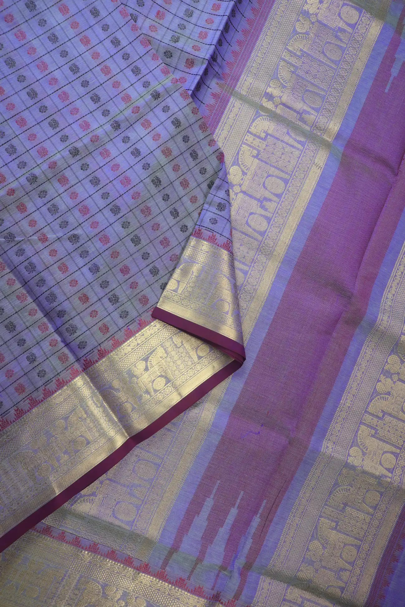 medium-slate-blue-thousand-1000-butta-horse-kanchi-silk-cotton-saree-sc003246-b