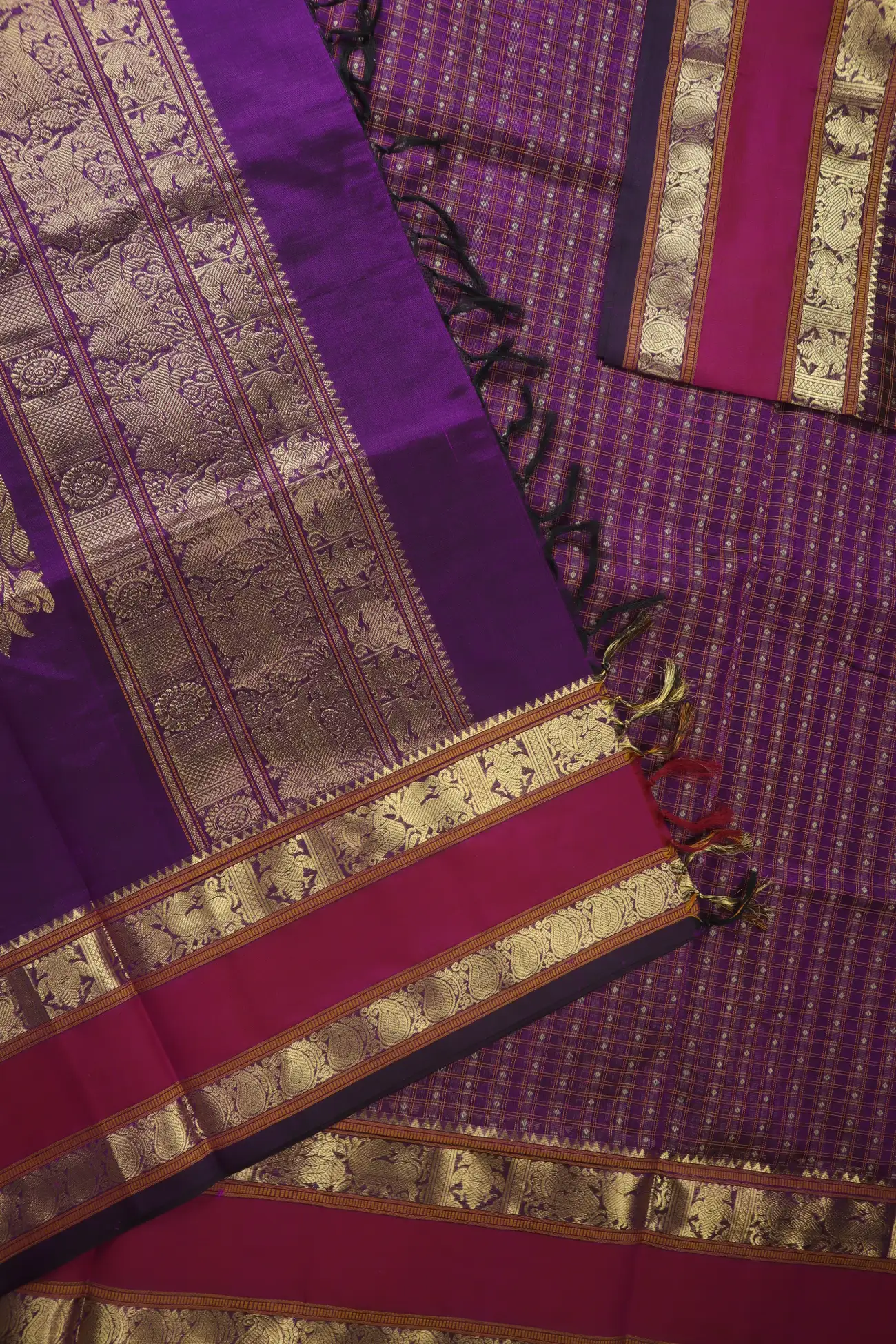 magenta-laksha-deepam-rettai-pettu-iruthalai-pakshi-yazhi-kanchi-silk-cotton-saree-sc003249-d