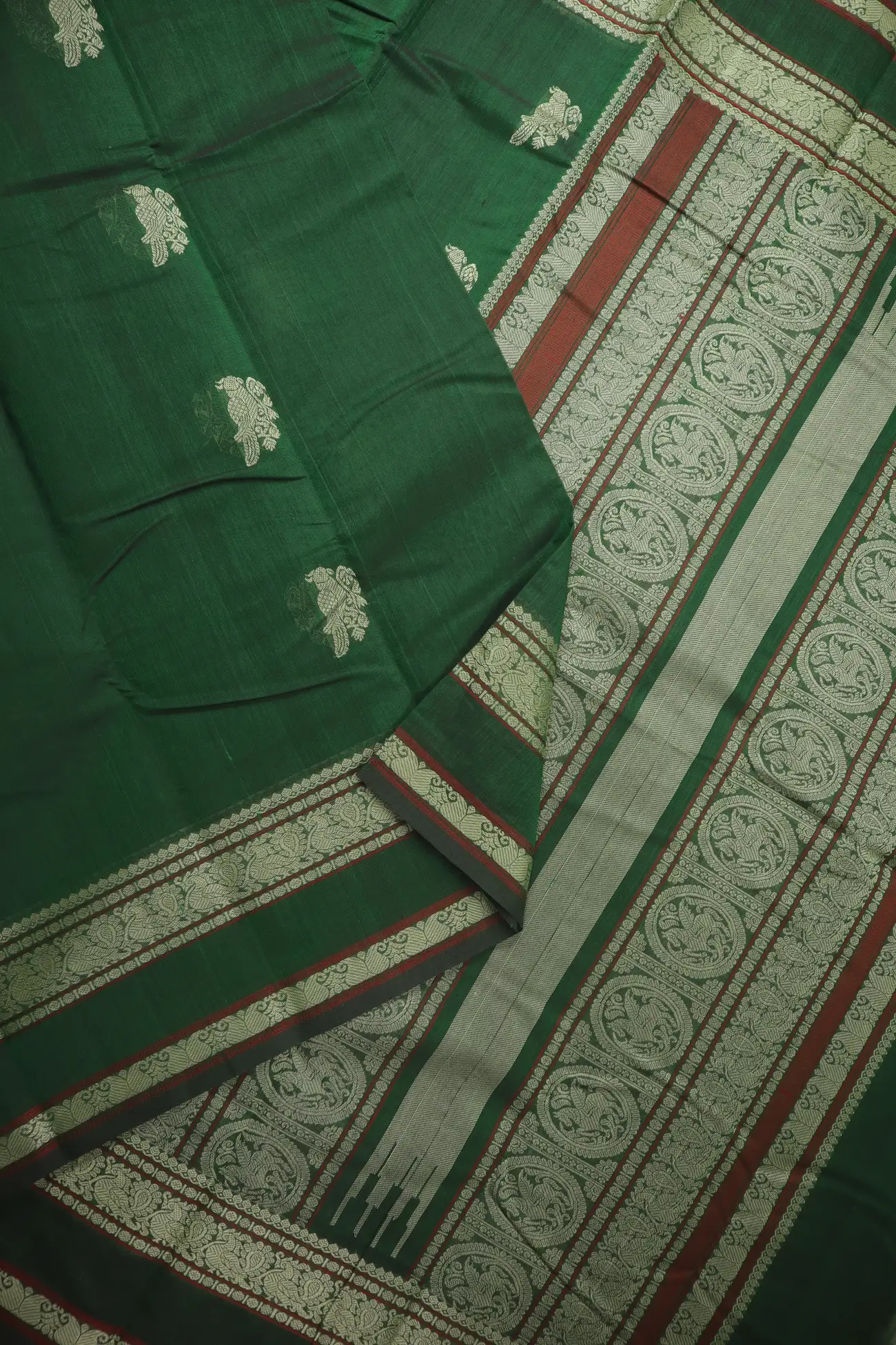 dark-green-peacock-parrot-ruthratcham-kanchi-cotton-saree-ek000020-b