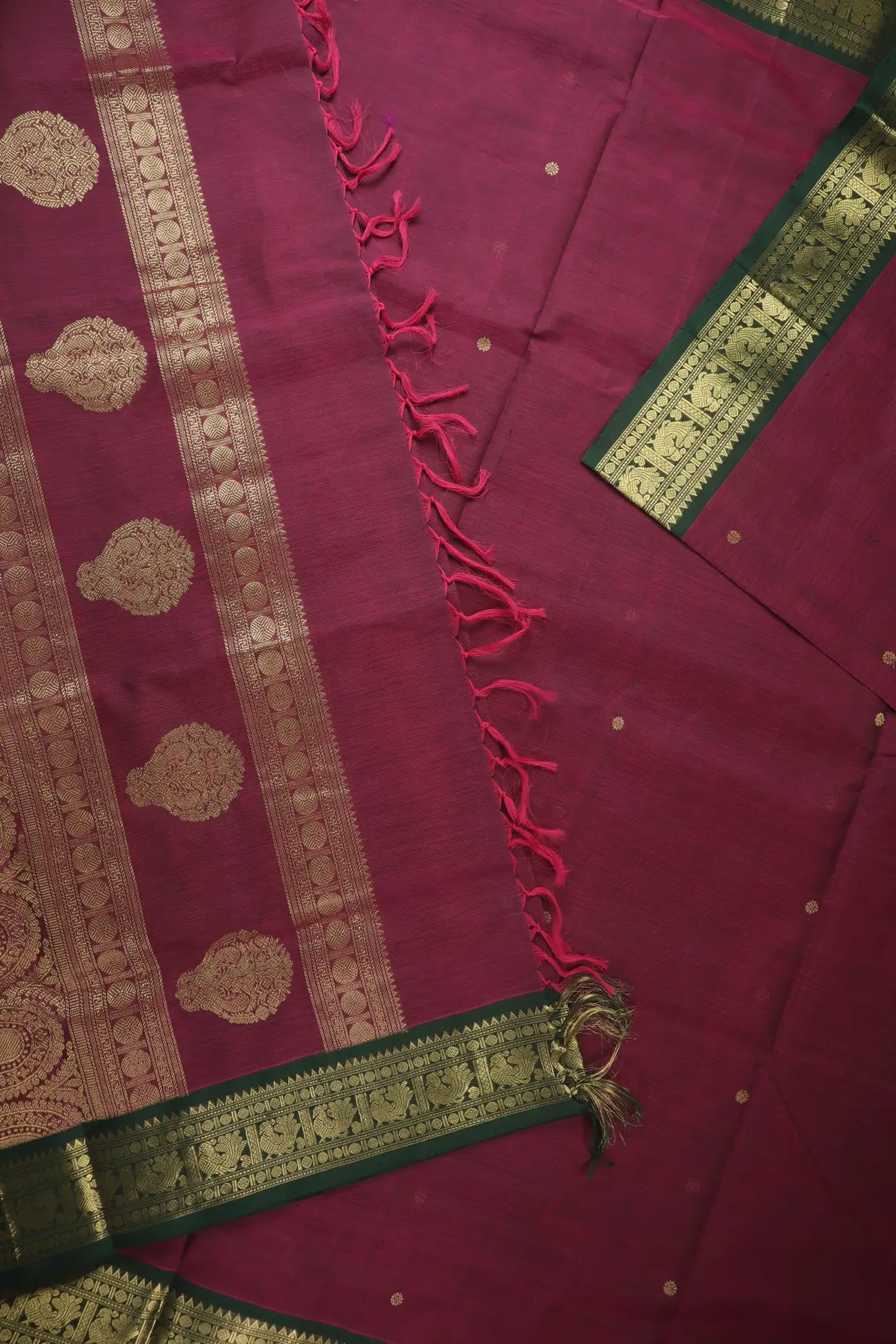 dark-magenta-peacock-buttas-ruthratcham-mango-kanchi-silk-cotton-saree-sc003201-d