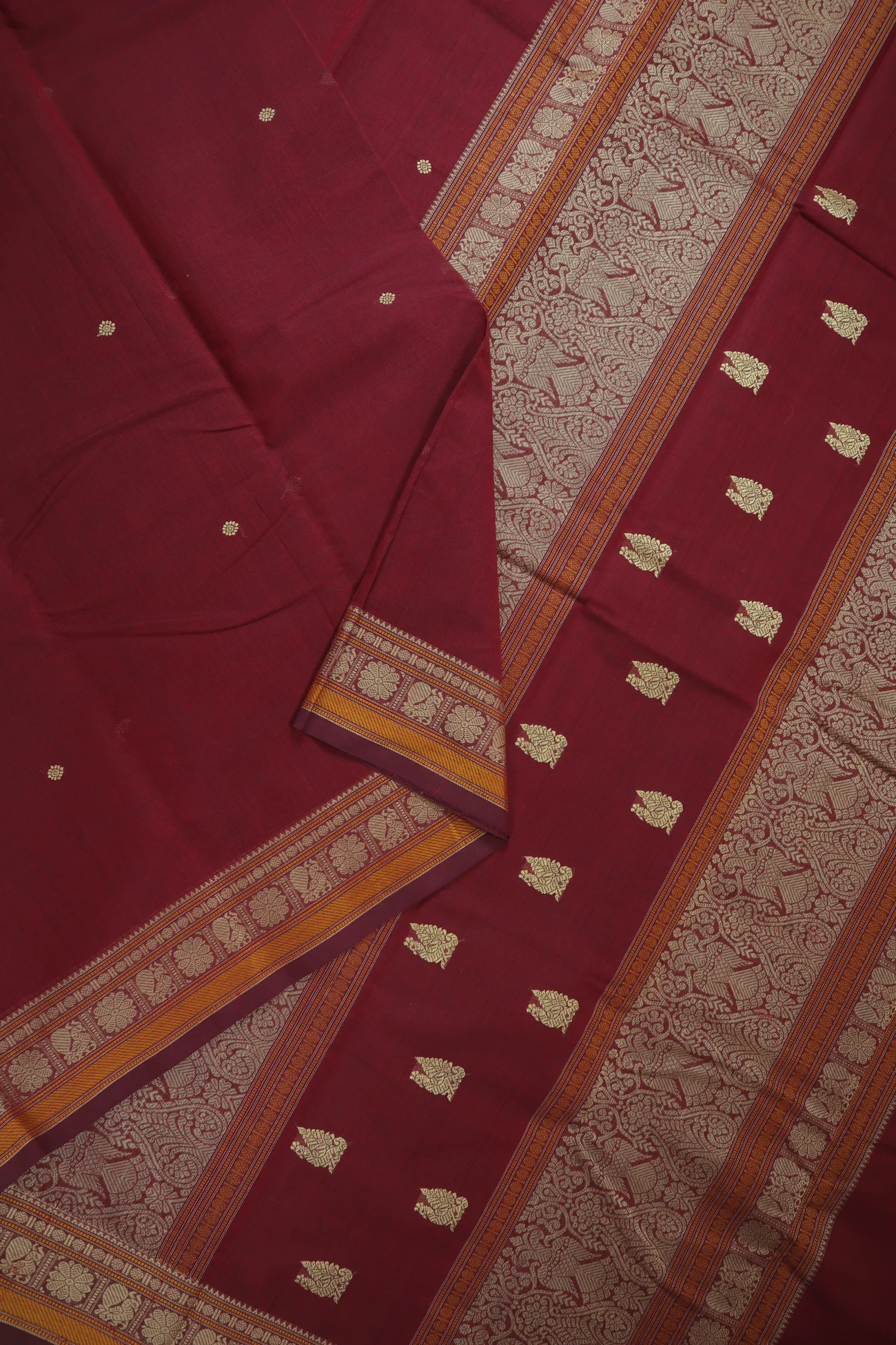 maroon-flower-peacock-ruthratcham-kanchi-cotton-saree-ek000023-b