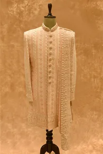 orange-georgette-mens-sherwani-with-thread-work-sw004675-a