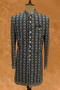 navy-blue-cotton-silk-mens-sherwani-with-embroidery-thread-work-sw009005-a