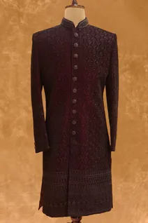 maroon-micro-velvet-mens-sherwani-with-thread-work-sw009186-a