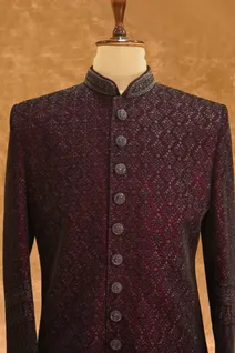 maroon-micro-velvet-mens-sherwani-with-thread-work-sw009186-c