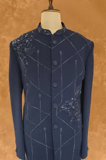 navy-blue-sweat-fabric-bandhgala-with-bead-zardosi-work-sw009097-a