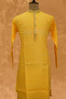 yellow-semi-raw-silk-kurta-pajama-with-self-print-sw004935-a