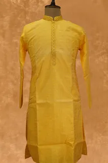 yellow-semi-raw-silk-kurta-pajama-with-self-print-sw004982-a