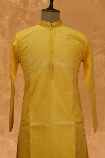 yellow-semi-raw-silk-kurta-pajama-with-self-print-sw004982-b