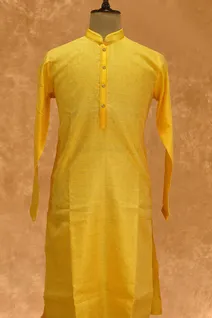 yellow-semi-raw-silk-kurta-pajama-with-self-print-sw005251-a