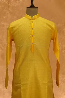 yellow-semi-raw-silk-kurta-pajama-with-self-print-sw005251-b