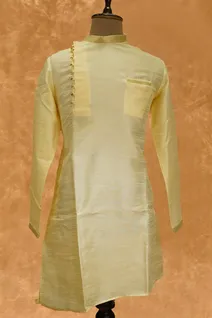 lemon-raw-silk-kurta-pajama-with-cross-pattern-sw005276-a