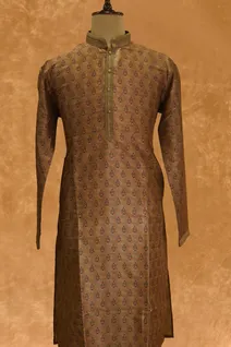 brown-semi-raw-silk-kurta-pajama-with-self-print-sw005342-a