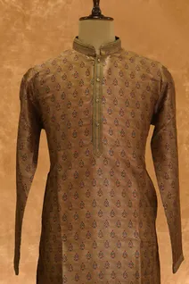 brown-semi-raw-silk-kurta-pajama-with-self-print-sw005342-b