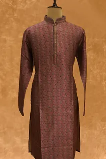 brown-semi-raw-silk-kurta-pajama-with-self-print-sw005347-a