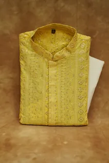 yellow-semi-raw-silk-kurta-pajama-with-sequence-work-sw006596-a