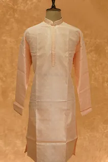 peach-semi-raw-silk-kurta-pajama-with-plain-fabric-sw007454-a