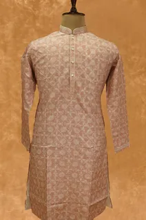 brown-semi-raw-silk-kurta-pajama-with-thread-work-sw008709-a