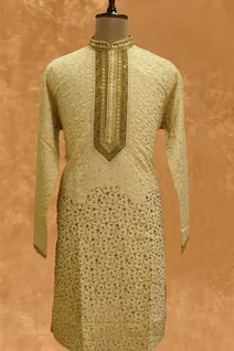 gold-semi-silk-kurta-pajama-with-sequence-work-sw008955-a