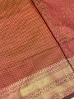 semi-tussar-saree-maroon-with-diamond-shape-prints-sw00000259-c