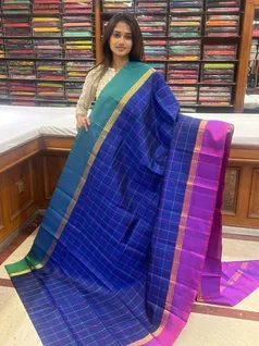 kanchi-silk-saree-in-navy-blue-with-ganga-jamuna-border-in-purple-and-green-with-box-pattern-sw00000308-a