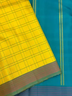 pure-kanchi-silk-saree-in-lime-green-with-peacock-blue-border-and-box-pattern-sw00000314-b