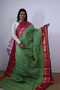 pure-zari-kanchi-silk-saree-with-yellow-green-checks-and-pink-border-sw00000365-a