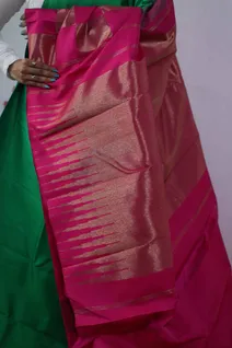 pure-zari-kanchi-silk-saree-with-green-and-pink-half-and-half-design-and-checks-pattern-sw00000367-c